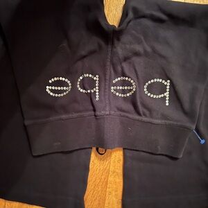 bebe Black Wide-Leg Drawstring Jogger capris